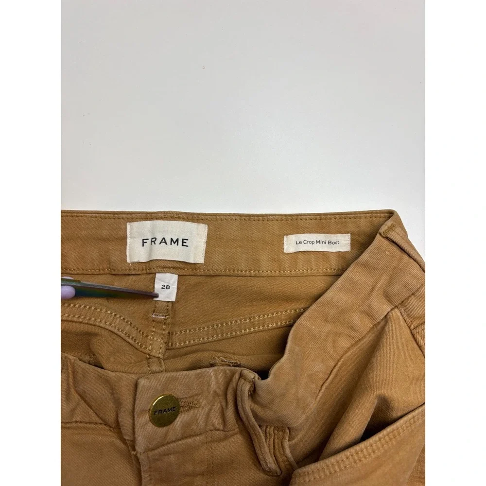 FRAME Jeans Womens 28 Brown Le Crop Mini Boot Bootcut Vicuna Coated